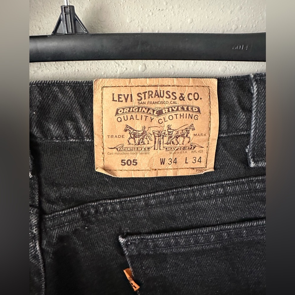 Vintage Levi's Jeans Men's 505 Black 34x34 Straight Leg